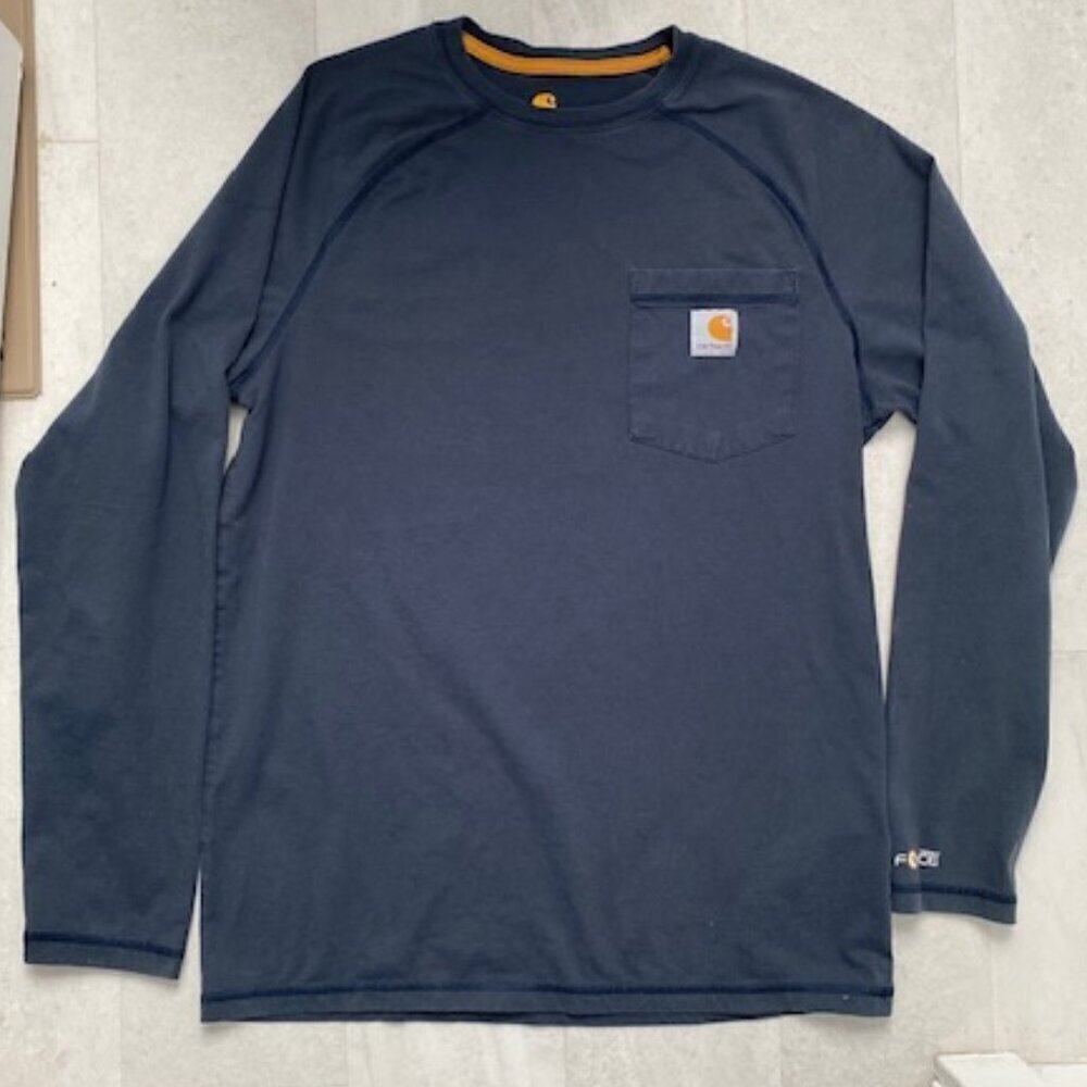 CARHARTT Force Long Sleeve Navy Blue Long Sleeve T Shirt Small - Picture 6 of 12